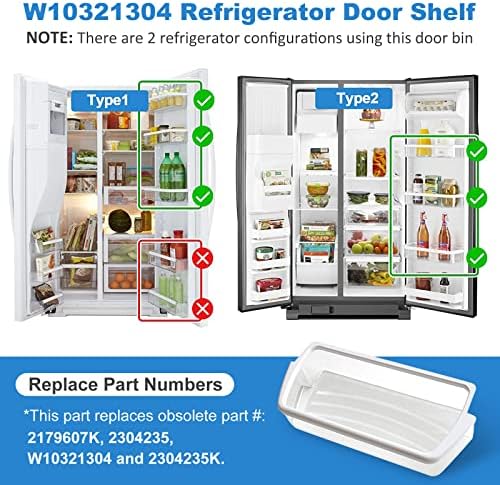 W10321304 Refrigerator Door Shelf Bin, Compatible with Whirlpool