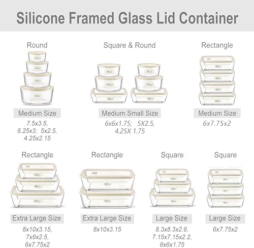 Urban Green 4-Pack Glass Food Storage Containers with Glass Lids