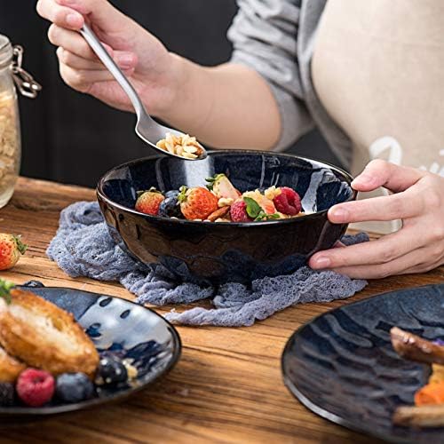 vicrays Ceramic Salad Bowls Set for Kitchen, Serving - 32 Ounce Soup