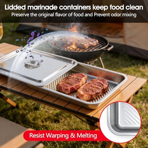 7-in-1 Grill Prep Trays and Carry System,Stainless Steel Grill Carry