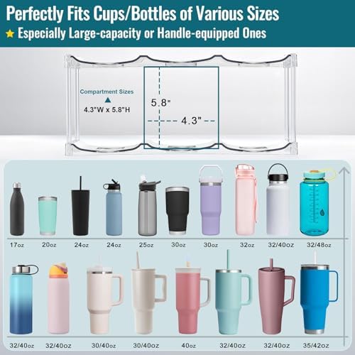 Water Bottle Organizer for Stanley 40OZ & Various Bottles, Tumblers