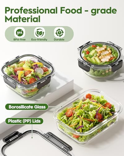 Canfanni 40-Piece Glass Food Storage Containers with Airtight Lids