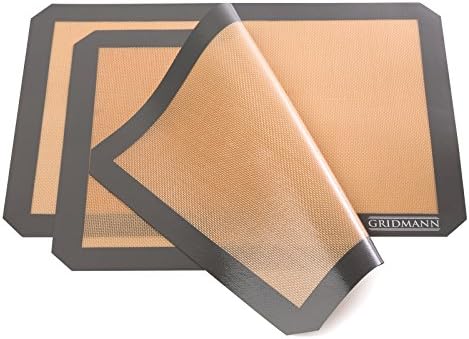 GRIDMANN Pro Silicone Baking Mats, Set of 2, Half Sheet