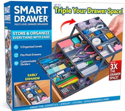 Ontel Smart Drawer Organizer - Multi-level Jewelry Holder, Cosmetics