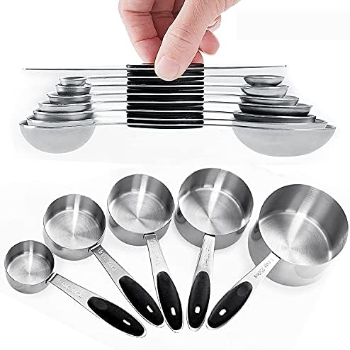 Warmheart Measuring Cups and Magnetic Measuring Spoons Set, Stainless