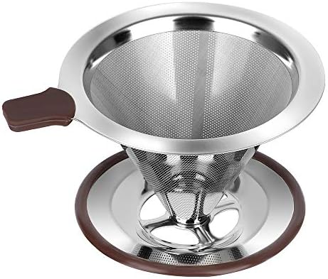 Stainless Steel Pour Over Coffee Maker, Reusable Coffee Dripper for