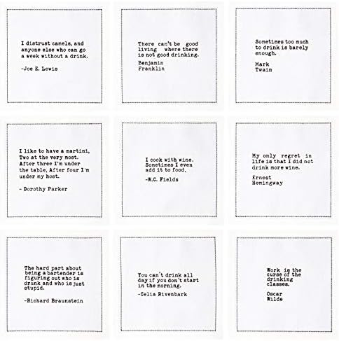 Five Star Funny Drinking Quotes | White Cotton Cocktail Napkins | 50