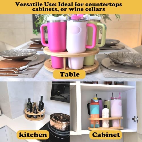 7 Slots Water Bottle Organizer for Stanley Tumbler, Rotatable Stanley