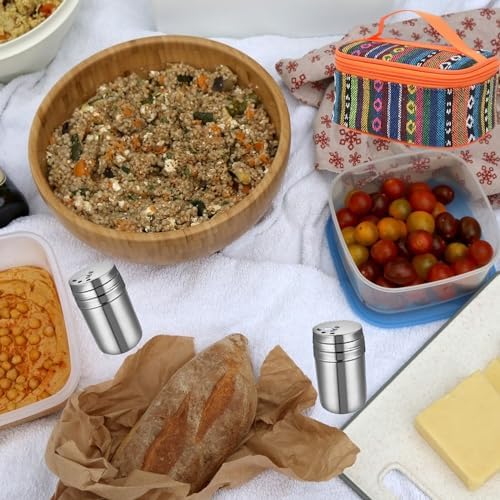 Camping Spice Kit, Salt and Pepper Shakers with Travel Bag, 6 Pc