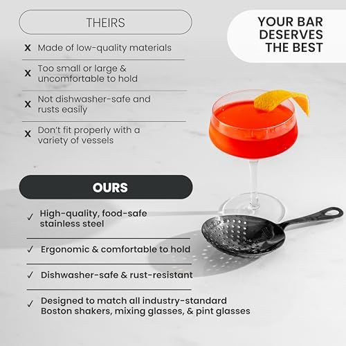 A Bar Above Julep Strainer, Stainless Steel Cocktail Sieve, 304 Grade