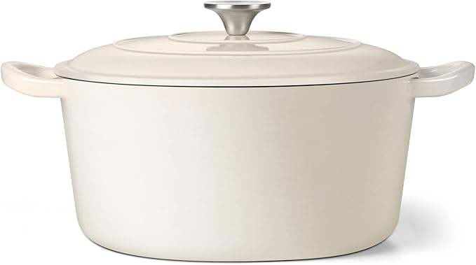 TeamFar Enameled Cast Iron Dutch Oven, 7qt Dutch Oven Pot Nonstick Cookware by TeamFar