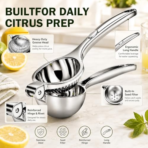 Stainless Steel Lemon Squeezer and Zester Set