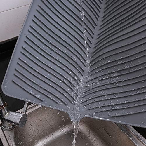 100% Waterproof BPA Free Silicone Dish Drying Mat - 24" x 18" x 0.3"