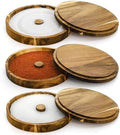 3 Pieces Margarita Salt Rimmer Set, Acacia Wood