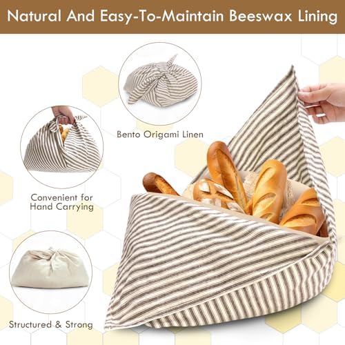 yeload 2 Pack Beeswax Bread Bags, 14 Inch