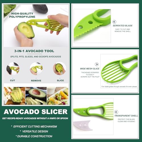 Avocado Slicer Tools 3 PCS - Avocado Saver for Fridge to Keep