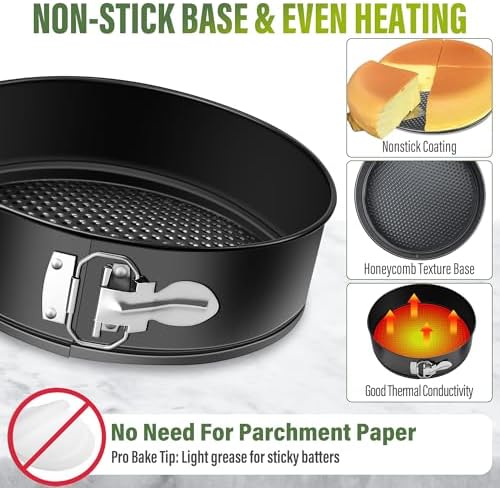 Vakoo 9 Inch Springform Pan, Nonstick, Removable Bottom for Easy
