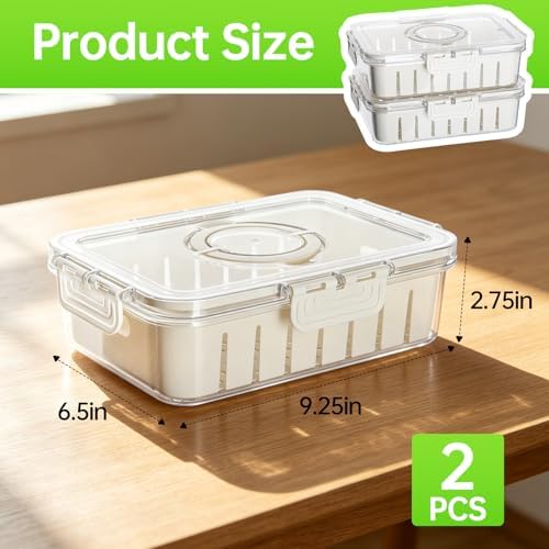 2 Pack Strawberry Containers with Handle and Mesh Screen