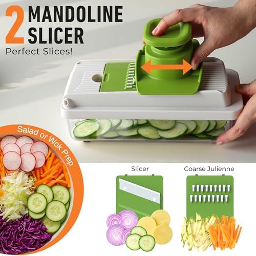 Mueller Vegetable Chopper Mandoline Slicer with Container