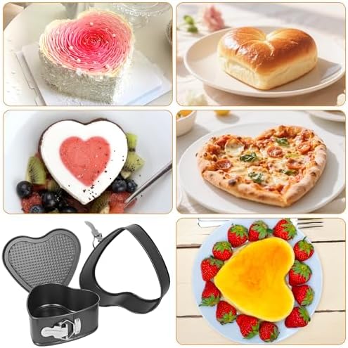 2 Pcs Heart Shaped Springform Pan 7/9 Inch