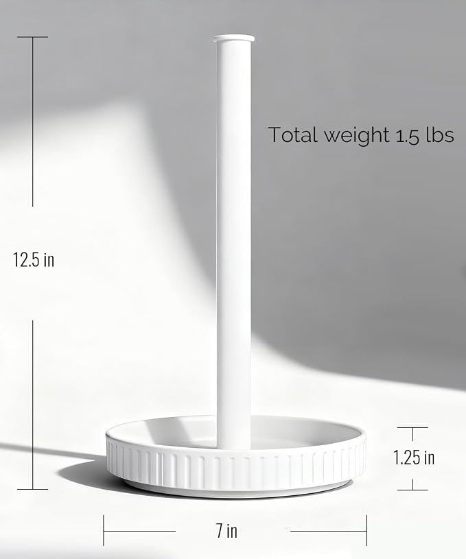 VROOMIUM Paper Towel Holder, Ceramic Base Water & Oil Resistant, Fits Double - Image 3