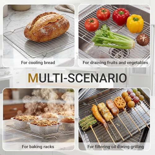 Lounsweer 4 Pcs Cooling Racks, 24L X 16W X 1H Stainless Steel Wire