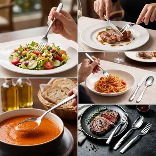 LIANYU 40-Piece Heavy Duty Silverware Set for 8, Stainless Steel Flatware