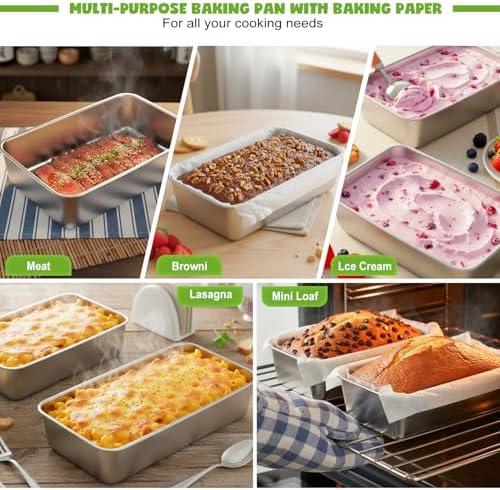 304 Stainless Steel Loaf Pan for Baking Bread, 9 x 5 Inch Loaf Pan