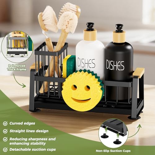 Kitchen Sink Sponge Holder with Dish Brush Holder