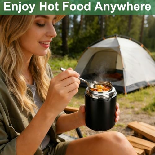 Juome Thermo for Hot Food, 18oz Soup Lunch Box for Adults, Stainless