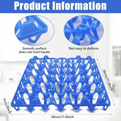 10-Pack Plastic Egg Trays, Stackable Reusable