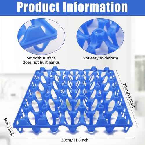 10-Pack Plastic Egg Trays, Stackable Reusable