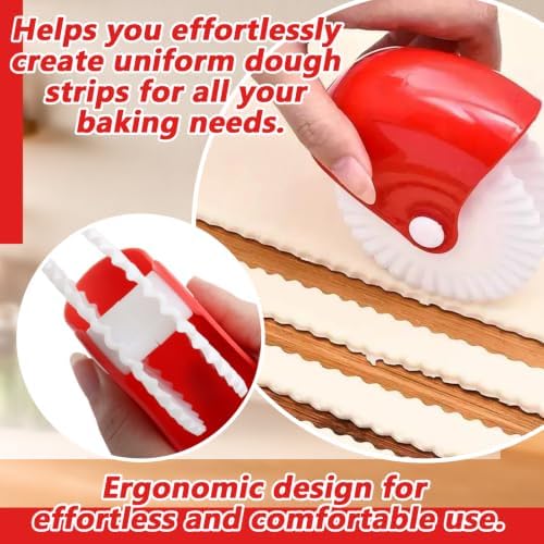 2-Pack Pastry Wheel Cutter Set, Pie Crust Crimper for Dough Cutting