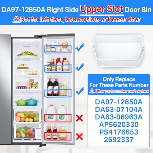 DA97-12650A Door Shelf Bin Only for Right Side Samsung Refrigerator