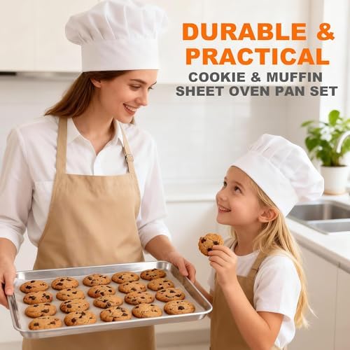 Onader Baking Cookie Sheet Set, 20 x 14 Inch Stainless Steel Large