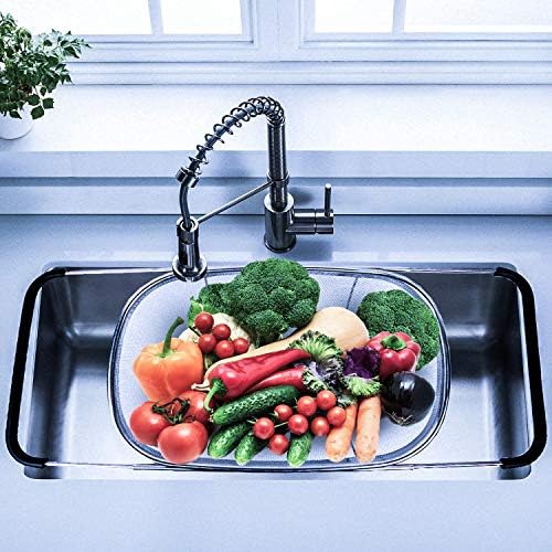 i Kito Over the Sink Colander with Expandable Rubber Grip Handles