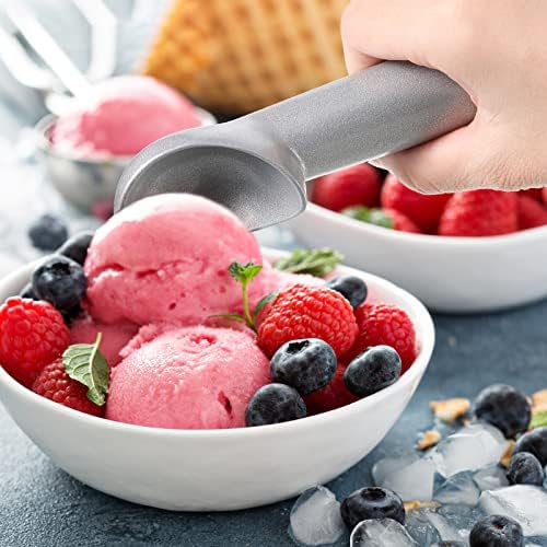 Suclain 3 Pack Ice Cream Scoops 7 Inch Aluminum Scoop Set, Silver