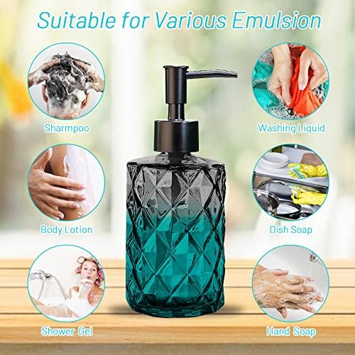 Glass Soap Dispenser with Plastic Pump, 330ml/11oz, Black