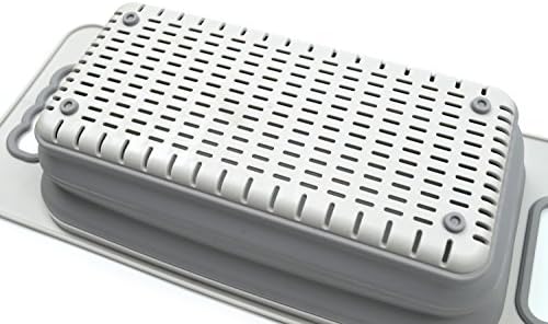 SAMMART 2.6L (0.68 gallon) Set of 2 Over The Sink Rectangular Colander