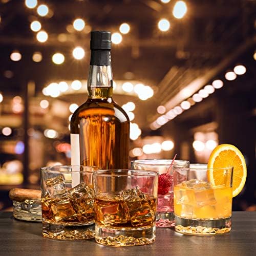 Whiskey Glasses Set of 4 with Brilliant Mountain Imprint | Bar Glasses