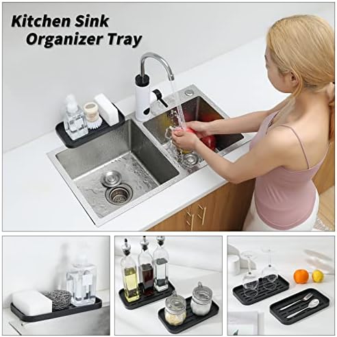 MicoYang Silicone Sink Organizer Tray, 10"×5.3"