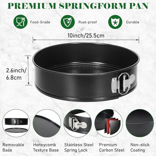 10 Inch Springform Pan with 50 Pcs Parchment Paper Cheesecake Baking