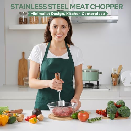 Stainless Steel Meat Chopper & Masher, Ground Beef Chopper Tool