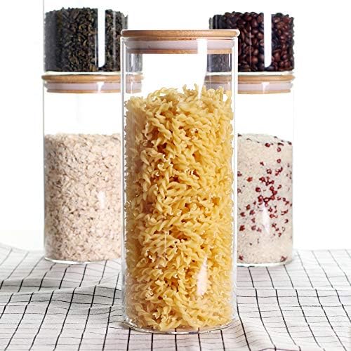 LEAVES AND TREES Y Stackable Kitchen Canisters Set, Pack of 5 Clear
