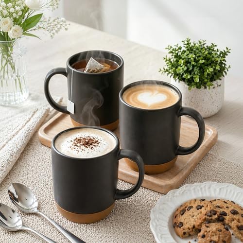 DOWAN Coffee Mugs, 15 oz Upgraded Coffee Mug with Silicone Bottom