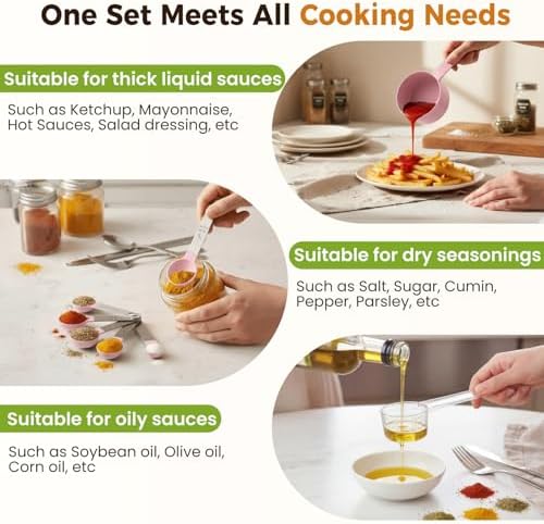 16PCS Measuring Cups and Spoons Set, Measuring Spoon Set with Metric