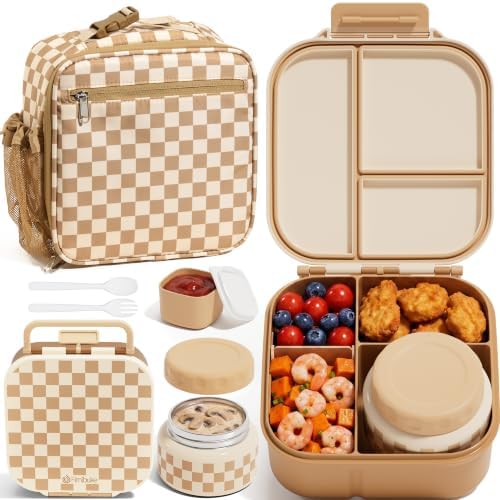 Fimibuke Kids Bento Lunch Box w/ 8.5oz Thermo Food Jar, Insulated