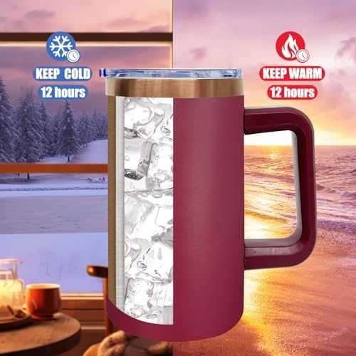 22oz Insulated Coffee Mug Bulk with Handle and Lid Red,1pack