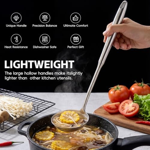 Stainless Steel Cooking Utensils Set,ZIPENY 9 Pieces Kitchen Utensils