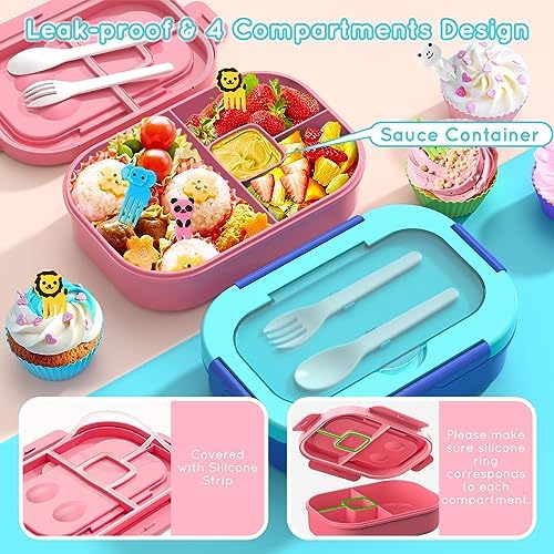 2 Pack Leakproof Bento Lunch Containers
